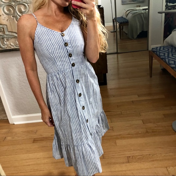 Japna Dresses & Skirts - Japna Blue and White Striped Maxi Dress